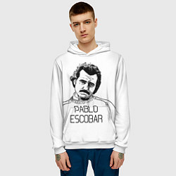 Толстовка-худи мужская Pablo Escobar, цвет: 3D-белый — фото 2