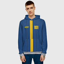 Толстовка-худи мужская Fallout: Vault 101, цвет: 3D-меланж — фото 2