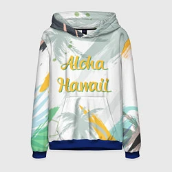Толстовка-худи мужская Aloha Hawaii, цвет: 3D-синий
