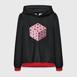 Толстовка-худи мужская Black Pink Cube, цвет: 3D-красный