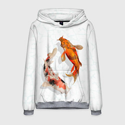 Толстовка-худи мужская Рыбы удачи, цвет: 3D-меланж