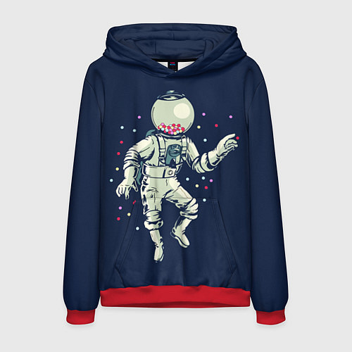 Мужская толстовка Космонавт и конфеты / 3D-Красный – фото 1