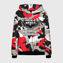 Толстовка-худи мужская Khabib Nurmagomedov: Red Camo, цвет: 3D-черный