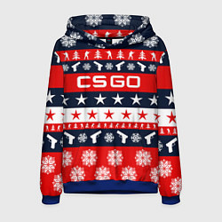 Толстовка-худи мужская CS:GO New Year, цвет: 3D-синий