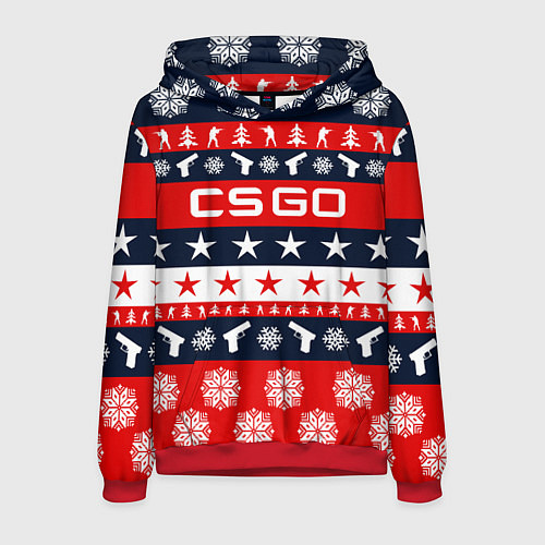 Мужская толстовка CS:GO New Year / 3D-Красный – фото 1