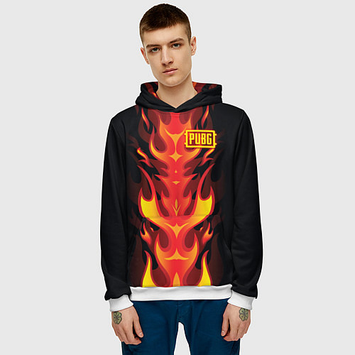 Мужская толстовка PUBG: Hell Flame / 3D-Белый – фото 3