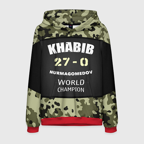 Мужская толстовка Khabib: 27 - 0 / 3D-Красный – фото 1