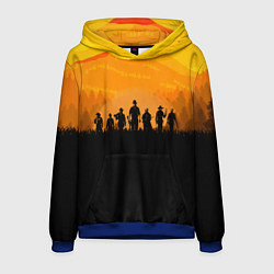 Толстовка-худи мужская Red Dead Redemption: Orange Sun, цвет: 3D-синий