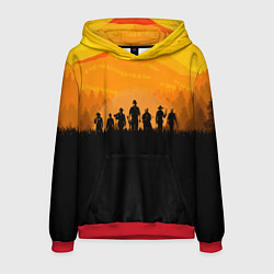 Толстовка-худи мужская Red Dead Redemption: Orange Sun, цвет: 3D-красный