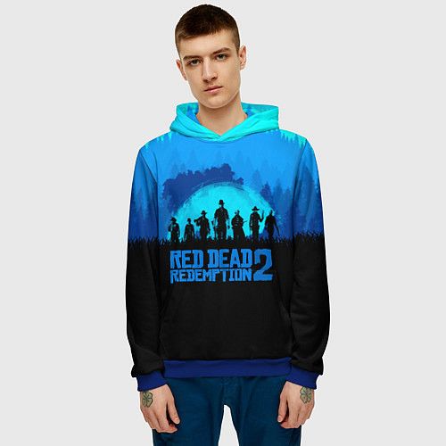 Мужская толстовка RDR 2: Blue Style / 3D-Синий – фото 3