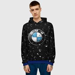 Толстовка-худи мужская BMW под Дождём, цвет: 3D-синий — фото 2