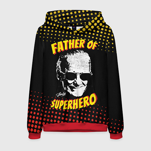 Мужская толстовка Stan Lee: Father of Superhero / 3D-Красный – фото 1