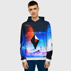 Толстовка-худи мужская No Man's Sky: Galaxy, цвет: 3D-белый — фото 2