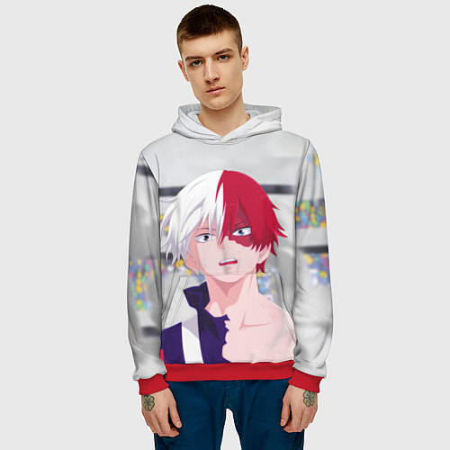 Мужская толстовка Face superhero / 3D-Красный – фото 3