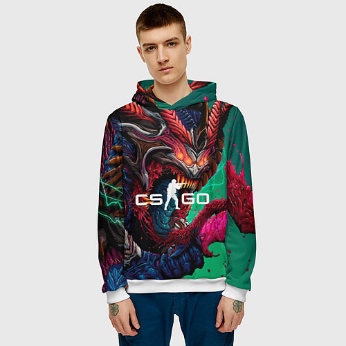 Мужская толстовка CS GO hyper beast skin / 3D-Белый – фото 3