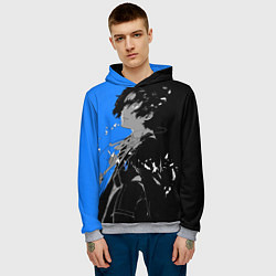 Толстовка-худи мужская Makoto Yuki: Persona 5, цвет: 3D-меланж — фото 2