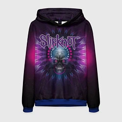 Толстовка-худи мужская Slipknot: Neon Skull, цвет: 3D-синий