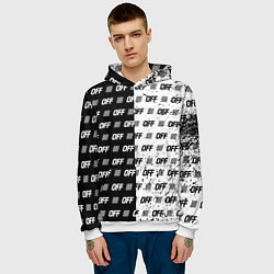 Толстовка-худи мужская Off-White: Black & White, цвет: 3D-белый — фото 2