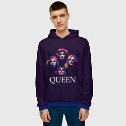 Толстовка-худи мужская Queen: Fan Art, цвет: 3D-синий — фото 2