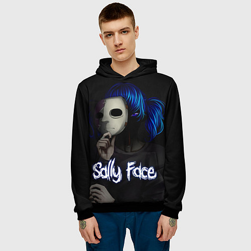 Мужская толстовка Sally Face: Dark Mask / 3D-Черный – фото 3