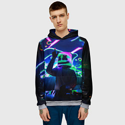 Толстовка-худи мужская Marshmello: Neon DJ, цвет: 3D-меланж — фото 2