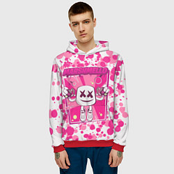 Толстовка-худи мужская Marshmello: Pink Fashion, цвет: 3D-красный — фото 2