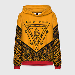 Толстовка-худи мужская Native American: Yellow Style, цвет: 3D-красный