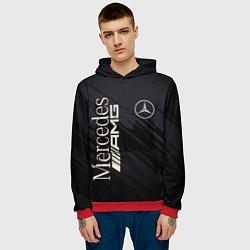 Толстовка-худи мужская Mercedes AMG: Black Edition, цвет: 3D-красный — фото 2