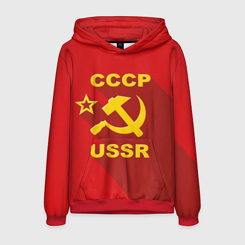 Мужская толстовка СССР - серп молот / 3D-Красный – фото 1