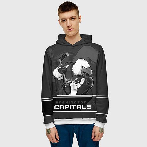 Мужская толстовка Washington Capitals: Mono / 3D-Белый – фото 3