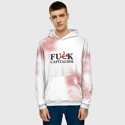 Мужская толстовка Не люблю капитализм! / 3D-Белый – фото 3