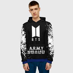 Толстовка-худи мужская BTS ARMY, цвет: 3D-синий — фото 2