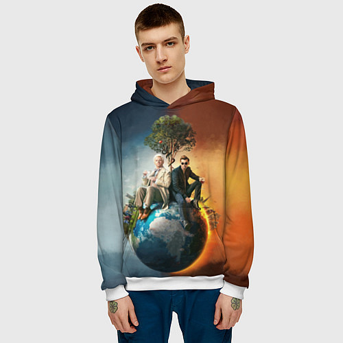 Мужская толстовка Good Omens / 3D-Белый – фото 3