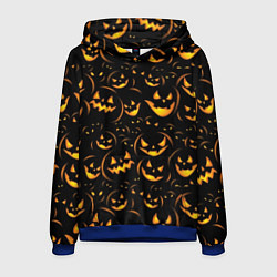 Толстовка-худи мужская Тыквы на хэллоуин - паттерн, цвет: 3D-синий
