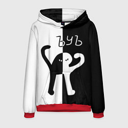 Толстовка-худи мужская ЪУЪ СЪУКА: ЧБ, цвет: 3D-красный