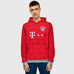 Толстовка-худи мужская FC Bayern: Home 19-20, цвет: 3D-меланж — фото 2