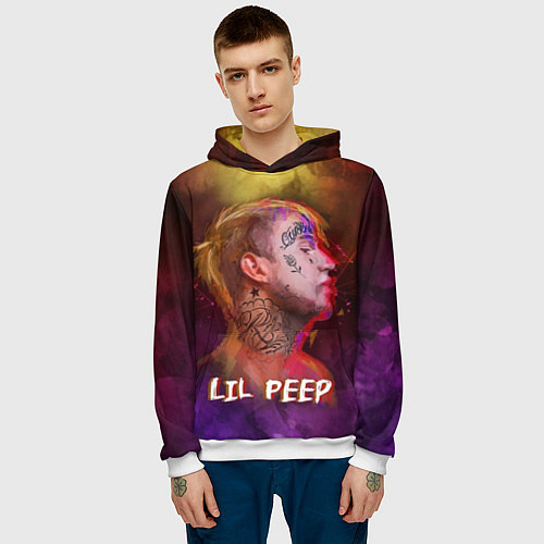 Мужская толстовка Lil Peep ART / 3D-Белый – фото 3