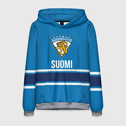 Толстовка-худи мужская Сборная Финляндии, цвет: 3D-меланж