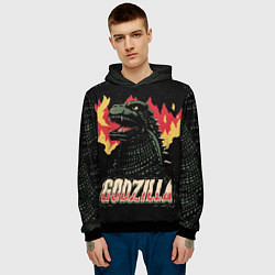 Толстовка-худи мужская Flame Godzilla, цвет: 3D-черный — фото 2
