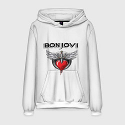 Толстовка-худи мужская Bon Jovi, цвет: 3D-белый