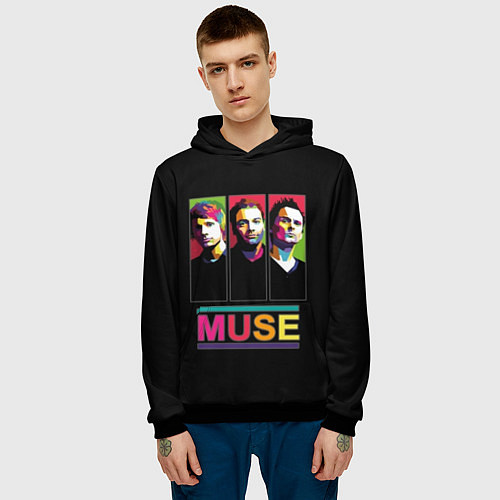 Мужская толстовка Muse pop-art / 3D-Черный – фото 3