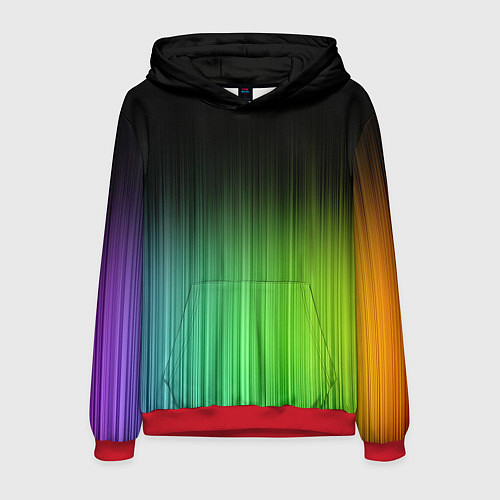 Мужская толстовка Неоновые полосы - Минимализм / 3D-Красный – фото 1
