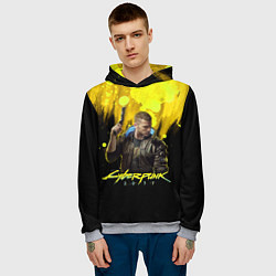Толстовка-худи мужская Cyberpunk 2077, цвет: 3D-меланж — фото 2