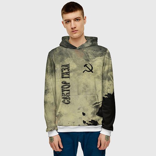 Мужская толстовка Сектор Газа / 3D-Белый – фото 3
