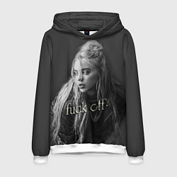 Толстовка-худи мужская Billie Eilish fak off, цвет: 3D-белый