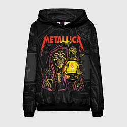 Толстовка-худи мужская Metallica скеленон со свечкой, цвет: 3D-черный