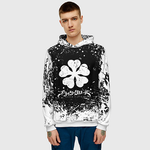 Мужская толстовка ЧЁРНЫЙ КЛЕВЕР / 3D-Белый – фото 3