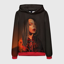 Толстовка-худи мужская Billie Eilish: Red Head, цвет: 3D-красный