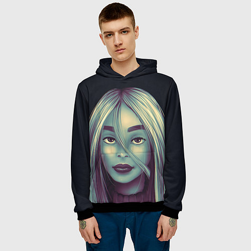 Мужская толстовка Billie Eilish / 3D-Черный – фото 3