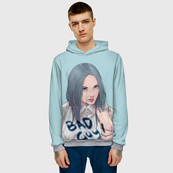 Толстовка-худи мужская Billie Eilish: Bad Guy, цвет: 3D-меланж — фото 2